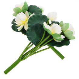 Decorative Flowers 2 Pcs Simulation Lotus Decoration Flower Wedding Decorate Green Plant Eva Fake Artificial Adornments