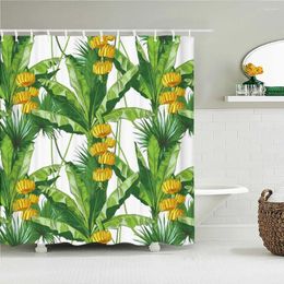 Shower Curtains 3d Bathroom Green Plants Palm Leaf Leaves Waterproof Fabric With 12 Hooks Home Decoration Bath Screen