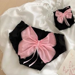 Women's Panties Bowknot Lace Sexy Soft Mid-waist Underwear Sweet Girl Cotton Underpants Lingerie