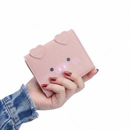 2023 New Cute Carto Pig Designer Wallet PU Leather Women Purse Ladies Trifold Wallets Female Small Mey Purses Y3V1#