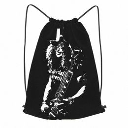 sl Guitarist Guitar 1970'S 1980'S Guns Roses Drawstring Backpack School Foldable Gymnast Bag Clothes Backpacks Sports Bag Q8AZ#