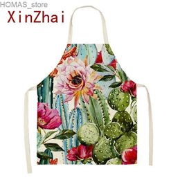 Aprons Cactus Diverse Styles Female Cleaning Apron Kitchen Home Cooking Accessories Apron Chef Linen Kitchen Apron Tablier Y240401