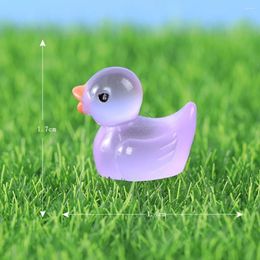 Garden Decorations 1 Set Fluorescent Duck 50pcs Green Landscape Decor Miniature Figures Orange Ornament Purple Resin High Quality