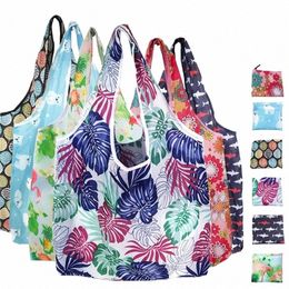 floral Printed Casual Tote Designer Female Handbags Single Shoulder Shop Bags Daily Use Women Canvas Beach Bag J59k#