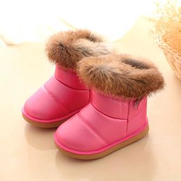 Baby Winter Snow Boots Warm Plush Rabbit Fur Children Winter Boots Kids Girls Boys Shoes