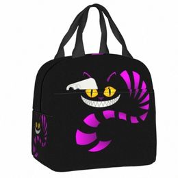 cheshire Cat Insulated Lunch Bag Portable Cooler Thermal Bento Box For Women Children Food Ctainer Tote Bags o0Dj#