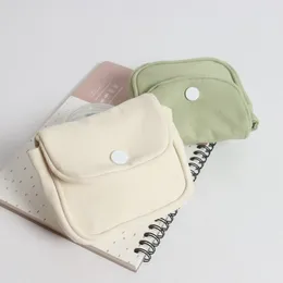 Storage Bags Portable Coin Purse Mini Cotton Makeup Bag Lightweight Solid Colour Headphone Lipstick