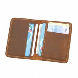 new Arrival Vintage Card Holder Men Genuine Leather Credit Card Holder Small Wallet Mey Bag ID Card Case Mini Purse For Male I0wP#
