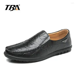 Walking Shoes 2024 TBA Men's Summer Classic Peas Leather Silp-on Water-proof Lazy Breathable T228