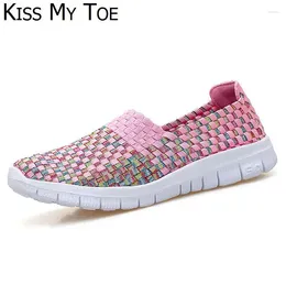 Casual Shoes 2024 Weave Soft Light Mesh Breathable Chaussure Femme Sport Flats Platform Ladies Trainers For Women Zapatos Mujer