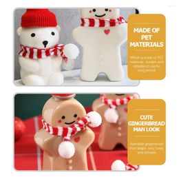 Vases 10 Pcs Christmas Drink Bottle Adorable Juice Bottles Glass Waterbottle Gingerbread Man Beverage Glink Shape Plastic Party