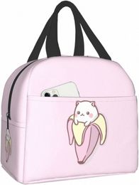 pink Kawaii Cat Reusable Portable Thermal Lunch Box Insulated Travel Bag Lunch Bag Small Picnic Tote Snack Bag Food Ctainer E76O#