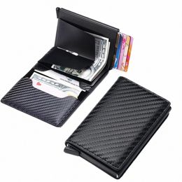 top Quality Wallets Men Mey Bag Mini Purse Male Vintage Brown Leather Rfid Card Holder Wallet Small Smart Wallet Pocket Walet T0Pw#