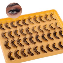 Thick Natural Fluffy Lashes Soft Lightweight Handmade Reusable Multilayer 3D Mink False Eyelashes Extensions Full Strip Lashes DHL