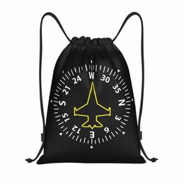 custom Jet Fighter Pilot Drawstring Bag for Training Yoga Backpacks Women Men Aviati Aeroplane Aviator Sports Gym Sackpack 159l#