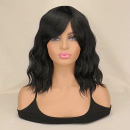 Wigs QQXCAIW Short Curly Wigs Women Blonde Black Cosplay Party Natrual Heat Resistant Synthetic Hair Wigs