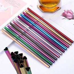 Drinking Straws Eco-friendly Kitchen Accessories Heart-shaped Portable Straw Bar Tool Metal Reusable