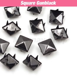 100Pcs 6-12mm Metal 4 Claw Rivets Square/Round Spike Studs Pyramid Rivets For Clothes Shoes Bags Belt Punk DIY Leathercraft