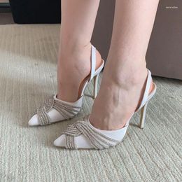 Dress Shoes Women's High Heels Crystal Fashion Satin Spring Sling Sandals Party Ball