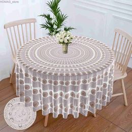 Table Cloth 1 Piece Quare Circular Pattern cCircular Tablecloth Geometric Pattern Waterproof Dining Table Cover Bohemia 63 inch Tablecloth Y240401