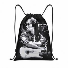 custom Viktor Tsoi Guitar Drawstring Bags for Shop Yoga Backpacks Women Men Rusian Rock Kino Sports Gym Sackpack t8Zy#