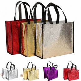fi Laser Shop Bag Foldable Eco Bag Large Reusable Shop Bag Tote Waterproof Fabric N-woven No Zipper Hot Sale S3zS#