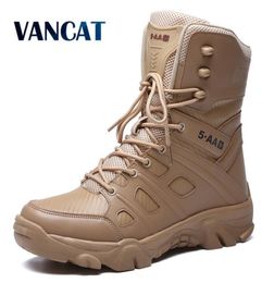 Tactical Mens Boots Special Force Leather Waterproof Desert Combat Ankle Boot Army Work Men's Shoes Plus Size 39-47 2010191335880