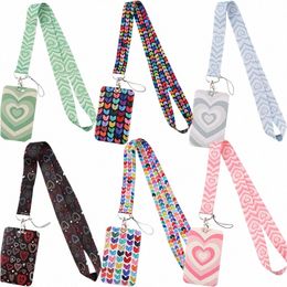 love Heart Series Colorful Lanyards ID Badge Holder Keychain Key Holder Hang Rope Keyrings Accories For Family Friends Gifts F6Eh#