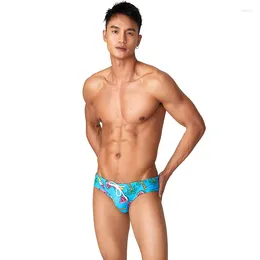 Underpants Summer Men's U Convex Pouch Brief Swimming Pants Polyester Digital Printing Stylish Swimwear For Men Sexy Low Waist Swimsuit