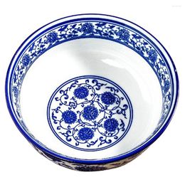 Bowls Blue And White Porcelain Bowl Compact Noodle Japanese Soup Handhles Ramen