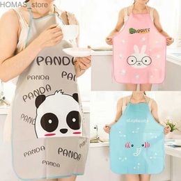 Aprons Kitchen Cooking Waist Apron Creative Womens Apron Barbecue Family Cute Cartoon Sleeveless Waterproof and Oil proof Apron New Y240401