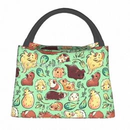 guinea Pig Huddle Insulated Lunch Tote Bag for Women Animal Resuable Thermal Cooler Food Lunch Box Office 779I#