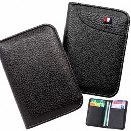 men's Card Holder Thin Mini Wallet Card Storage Bag Unisex Exquisite Pu Coin Purse Rfid Blocking Bank Card C Storage Pouch 62ob#