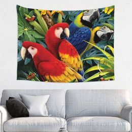 Tapestries Kawaii Cockatiel Animal Tapestry Wall Hanging Hippie Macaw Parrots Bird Boho Blanket Room Decor Cloth