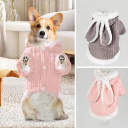 Dog Apparel Pet Clothes Warm Soft Comfortable Coat Cute Ear Decor Dogs Cats Jacket For Cold Weather