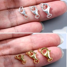 2pcs Real 925 Sterling Silver Lobster Clasps with 4PC Jump Rings for DIY Bracelets Necklaces Accessories Jewellery Making Findings