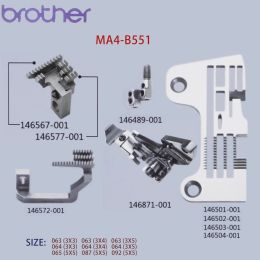 Machines BROTHER Sewing Machine Gauge Set MA4B551 Needle Plate 146501,Feed Dog146572/146577,Presser Foot 146871,Needle Clamp 146489