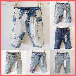 Jeans viola cortometrali da uomo corto jeans sterline fori dritta night estate night club blu pantaloncini da donna in stile lussuoso patch lo stesso stile jeans marchio viola