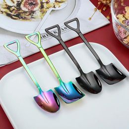 Spoons 304 Stainless Steel Spade Scoop Net Red Creative Dessert Ice Cream Watermelon Household High Appearance Level Th