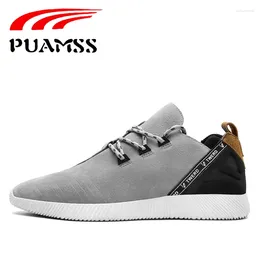 Walking Shoes PUAMSS Men's Lace-Up Swede Leather Sports Outdoor Fitness