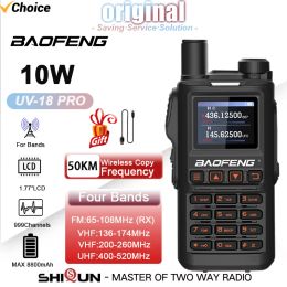 UV18 Pro Baofeng Walkie Talkie 10W 4 Bands UHF VHF 999 Channels Long Range FM Two Way Radio UV18i UV18L UV18H UV-G28 Transceiver