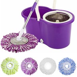 Mop Head Rotating Microfiber Replacement Cloth Spin Wash Floor Round Squeeze Rag Household Cleaning Tools