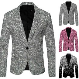 Men Shawl Lapel Blazer Designs Plus Sequins Suit Jacket Dj Club Stage Singer Clothes Nightclub Blazer Wedding Party Suit Jacket