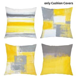 Pillow 4pcs Car Accessories Sofa Bed Wear Resistant Dustproof Covers Yellow Decorative Extra Soft Zipper Easy Clean Tie Dye