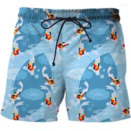 Men's Shorts 2024 Summer Swimsuit Beach Men Quick Dry Swimwear Pants Koi Pattern Swimming Surfing Board