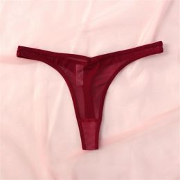 Sexy Transparent See Through Thong Women Panties "V" Waist Breathable G String Briefs Solid Color Underwear