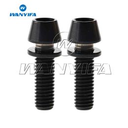 Wanyifa Titanium Ti Bolts M5x16mm for Bicycle Stem Allen Hex Tapered Head Bolt with Washer 2pcs