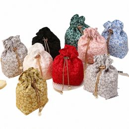 creative Fr Canvas Wedding Handbag Drawstring Pearl Sugar Bag Large Capacity Jewerly Gift Packing Bag V9FH#