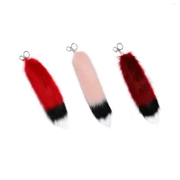 Keychains Plush Tail Keychain Keyring Pendant Portable Artificial Fur Metal For Wallet Backpack Handbag Decoration