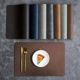 Table Mats Multifunctional Desk Mat Waterproof Faux Leather Placemat Heat-resistant Non-slip Dining Protection Pad For Kitchen